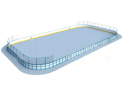 Хоккейная коробка R-3м. защитная сетка Н-1500мм за воротами